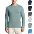 thumbnail image 1 of Men's Quick Dry Breathable Sport Tee Top Shirt Long Sleeve Raglan Round Neck Loose Fit Moisture Wicking Elastic Stretch Workout Gym Training Running Casual Activewear Essentials, 1 of 9