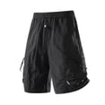 thumbnail image 1 of Men's Quick Dry Cargo Shorts, Elastic Drawstring Waist with Multi-Pockets,Breathable Workout Shorts, Lightweight Gym Running Shorts Black XL, 1 of 5