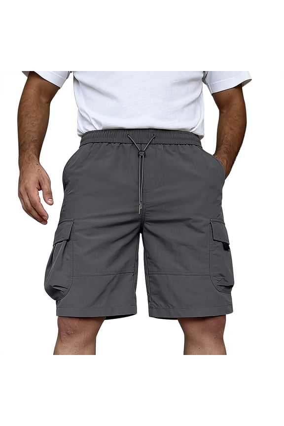 Men's Quick Dry Cargo Shorts Ripstop Water Repellent 9" Inseam Performance Hiking Fishing Short Pants Lightweight Utility Multi-Pocket Big & Tall Summer Outdoor Workwear