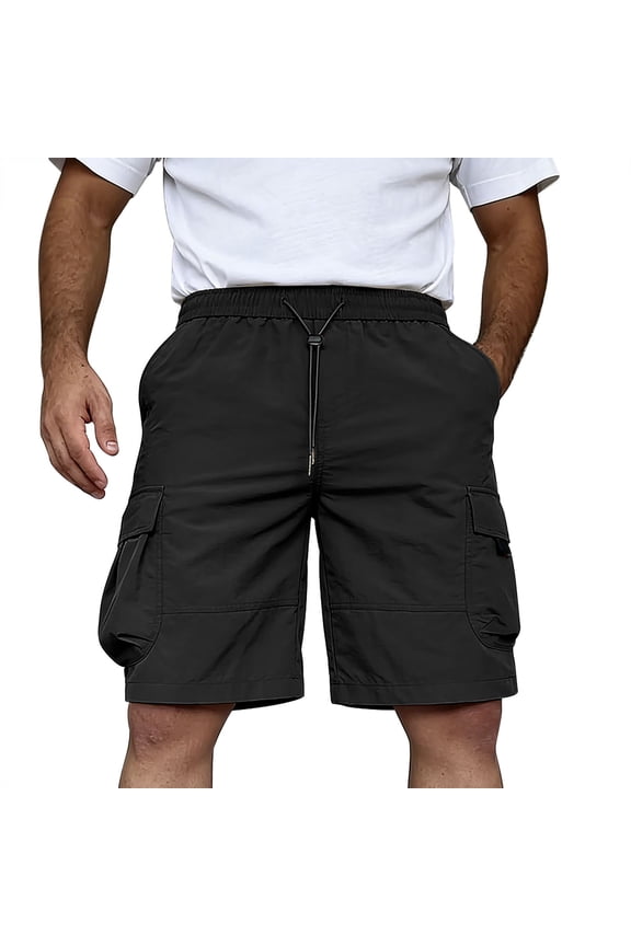 Men's Quick Dry Cargo Shorts Ripstop Water Repellent 9" Inseam Performance Hiking Fishing Short Pants Lightweight Utility Multi-Pocket Big & Tall Summer Outdoor Workwear