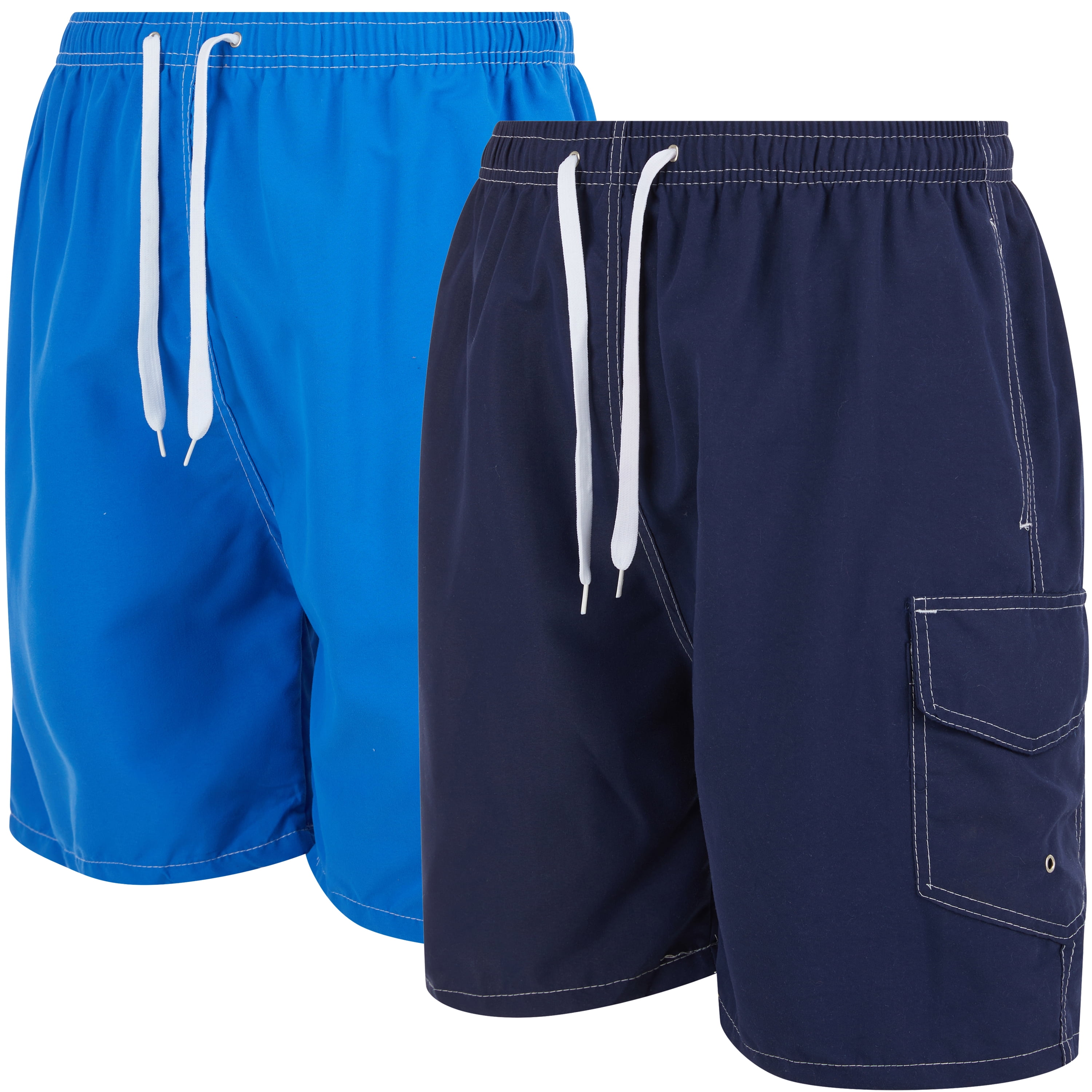 Men's Quick Dry Cargo Swim Trunks, Board Shorts with Mesh Lining, Blue