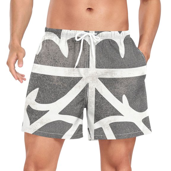 Men's Quick Dry Casual Beach Shorts Monochrome Flow with Pockets, Lightweight Swim Trunks for Surfing Gym