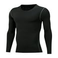 thumbnail image 1 of Men's Quick Dry Compression Shirts Long Sleeve Athletic Workout Rash Guard Sports Undershirt Base Layer Tops, 1 of 4