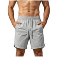 thumbnail image 1 of Men's Quick Dry Cooling Athletic Shorts, Elastic Waist Drawstring Breathable Workout Shorts with Pockets for Running, Gym & Casual Wear Size S-5XL Gray, 1 of 9