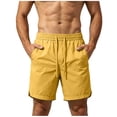 thumbnail image 1 of Men's Quick Dry Cooling Athletic Shorts, Elastic Waist Drawstring Breathable Workout Shorts with Pockets for Running, Gym & Casual Wear Size S-5XL Yellow, 1 of 9