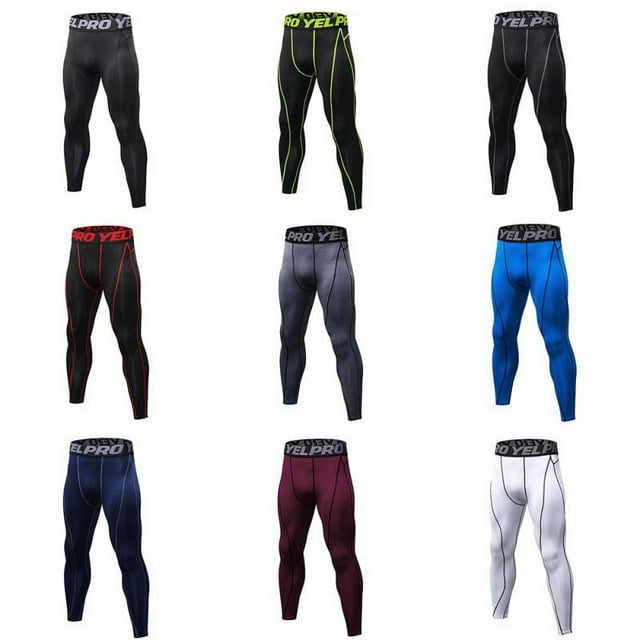 Men's Quick Dry Fit Compression Pants Workout Running Leggings ...