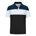 Men's Quick Dry Golf Shirts Moisture Wicking Performance Color Block
