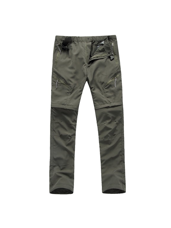 Men's Quick-Dry Hiking Cargo Pants, Waterproof Combat Trousers, Lightweight Breathable for Outdoor Adventure, Army Green, Size L