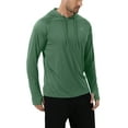 thumbnail image 1 of Men's Quick Dry Hooded Tops Lightweight Thin Long Sleeve Running Hiking Fishing Rash Guard Hoodies Outdoor T-Shirt Olivegreen 2XL, 1 of 8