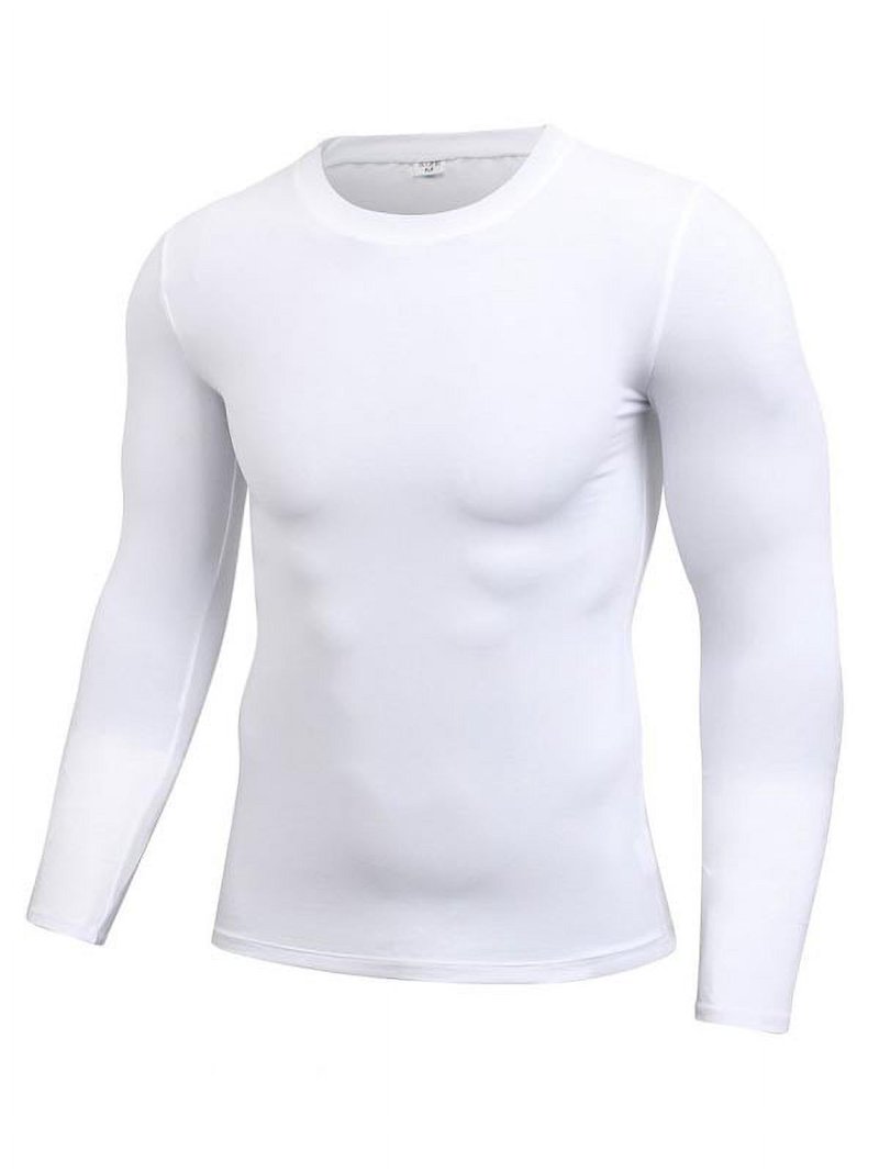 Norbi Men's Long Sleeve Compression Shirts, Nylon & Spandex Material Active Sports Base Layer T-Shirt, Athletic Workout Shirt(Red, L