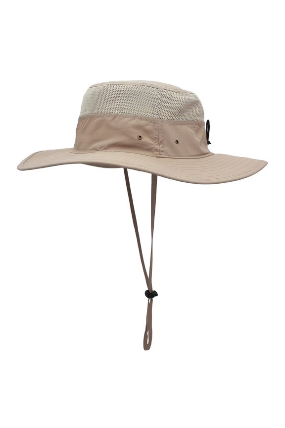 Men's Quick-Dry Mesh Bucket Hat for Fishing Hiking Sun Protection Breathable Outdoor Sunshade Cap Compatible with Custom Logo Pattern