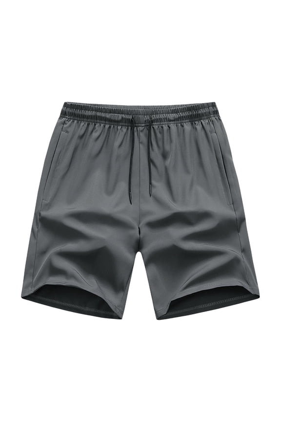 Men's Quick Dry Mesh Lined Swim Trunks 4-Way Stretch Athletic Shorts with Zipper Pockets for Beach Gym Cruise,Dark Gray,L