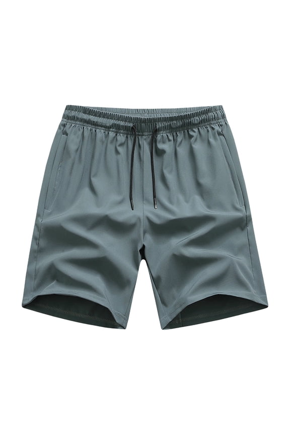 Men's Quick Dry Mesh Lined Swim Trunks 4-Way Stretch Athletic Shorts with Zipper Pockets for Beach Gym Cruise,Green,L