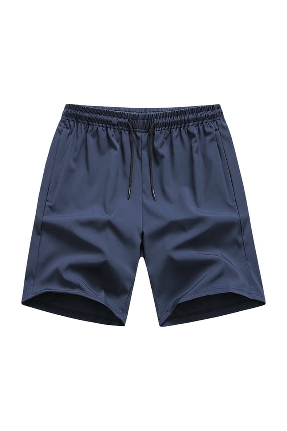 Men's Quick Dry Mesh Lined Swim Trunks 4-Way Stretch Athletic Shorts with Zipper Pockets for Beach Gym Cruise,Navy,L