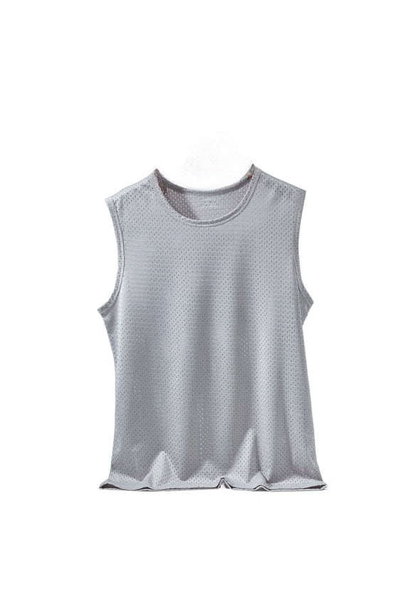 Men's Quick-Dry Mesh Sleeveless Tank Top - Breathable Muscle Shirt for Gym, Running & Summer