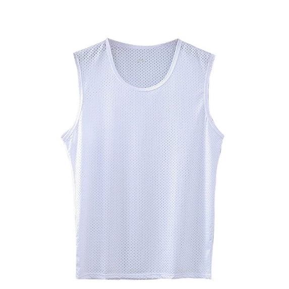 Men's Quick-Dry Mesh Sleeveless Tank Top - Breathable Muscle Shirt for Gym, Running & Summer