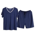 thumbnail image 1 of Men’s Quick-Dry Modal Pajama Set – Breathable Summer Sleepwear with Elastic Waist & Contrast V-Neck (2025 Active Loungewear Essential), 1 of 8