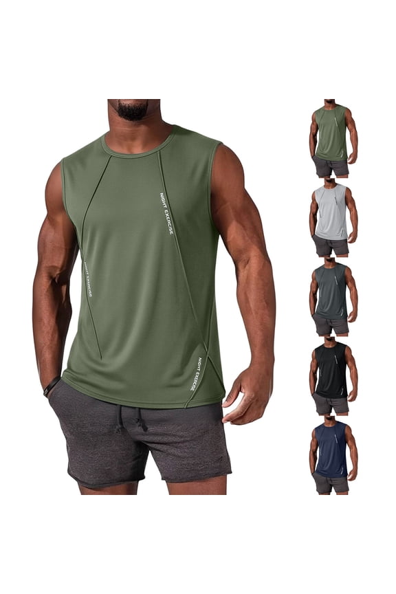 Men's Quick Dry Moisture Wicking Sleeveless Muscle Tank Top Lightweight Gym Running Beach Athletic Shirt Dark Gray XS