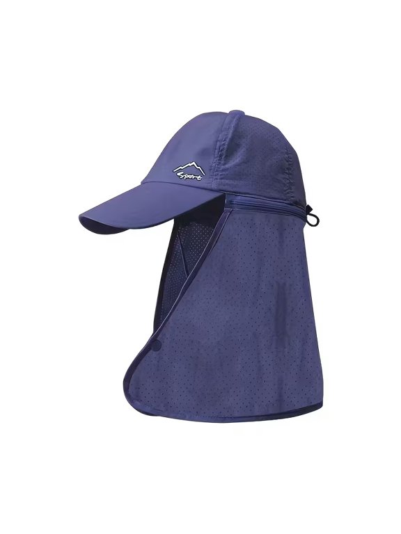 Men's Quick-Dry Nylon Baseball Cap with Built-in Neck Shade Sun Hat