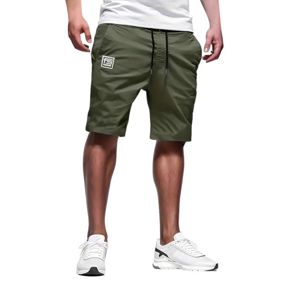 Men's Quick-Dry Outdoor Cargo Shorts, Lightweight Flat-Front Casual Shorts with Multi-Pocket for Sports & Daily Wear ,Army Green L