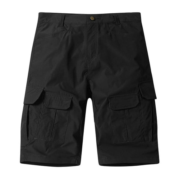 Men's Quick-Dry Outdoor Cargo Shorts, Tactical Work Shorts with Multi-Pocket for Hiking Camping & Casual Wear, Lightweight Utility Shorts ,Black M
