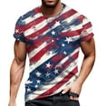 thumbnail image 1 of Men's Quick-Dry Performance Tee, Retro Flag Print with Moisture-Wicking Fabric for Sports and Daily Use ,Wine 2XL, 1 of 5