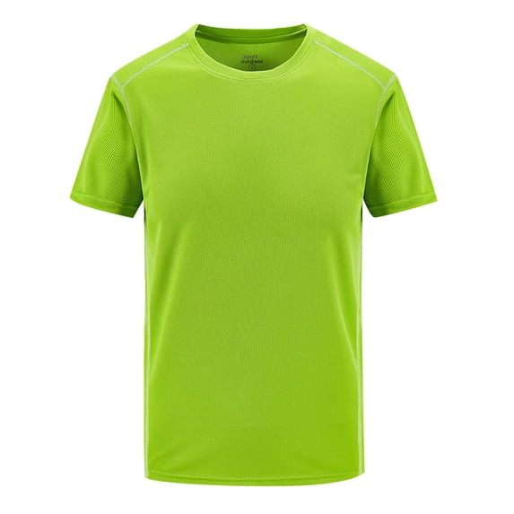 Men's Quick-Dry Short Sleeve T-Shirt for Outdoor Sports Plus Size Solid Color Casual Top Breathable Athletic Tee Lightweight Comfortable Shirt Moisture Wicking Activewear