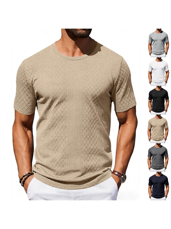 Men's Quick Dry Short Sleeve Top Breathable Nylon Spandex Casual T Shirt Round Neck Pullover Summer Beach Gym Workout Hiking | Zenithor,Black S