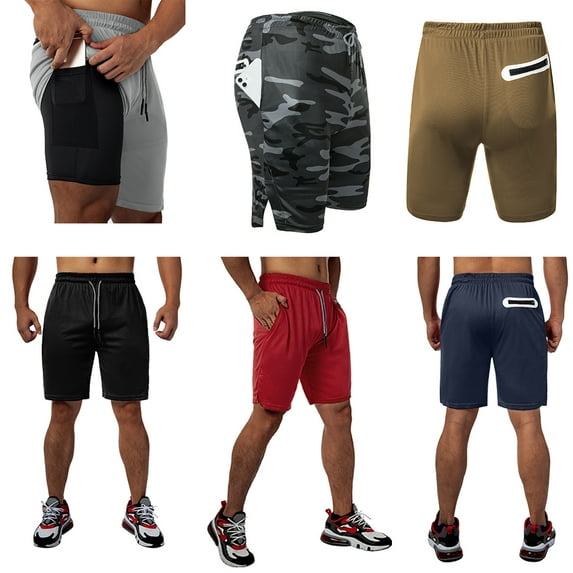 Men's Quick Dry Shorts Summer Gym Sportswear Workout Shorts with Pocket and Adjustable Waist for Running Basketball Training Workout