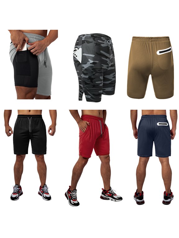 Men's Quick Dry Shorts Summer Gym Sportswear Workout Shorts with Pocket and Adjustable Waist for Running Basketball Training Workout