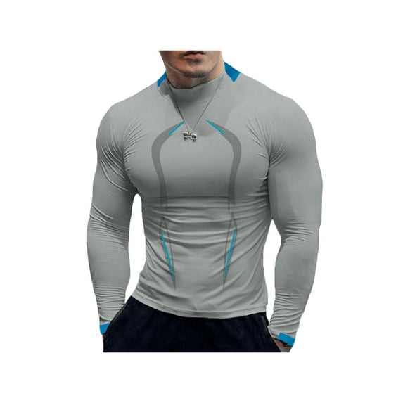 Men's Quick Dry Slim Fit Long Sleeve Compression Shirts Workout Running Shirts