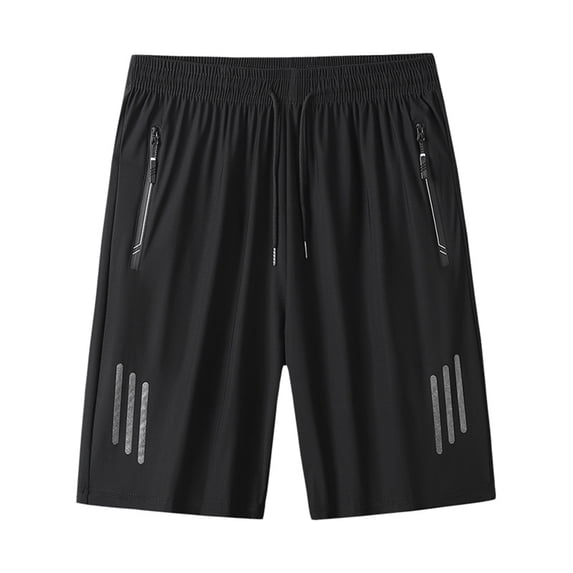 Men's Quick Dry Sport Shorts, Drawstring Waist Running Bottoms, Plain Lightweight Summer Wear for Gym Training
