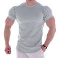 thumbnail image 1 of Men's Quick Dry Stretch Shirt Short Sleeve Compression T-Shirt Fitness Training Sports Athletic Top, 1 of 4