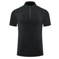 thumbnail image 1 of Men's Quick Dry Stretch Tight Polo Shirt Short Sleeve Henley Shirt Active Sports Crew Neck Sports T-Shirt, 1 of 3
