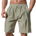 thumbnail image 1 of Men's Quick-Dry Summer Sports Shorts, Casual Zippered Multi-Pocket Outdoor Shorts with Breathable Mesh Lining ,Army Green L, 1 of 5