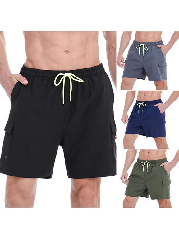Men's Quick Dry Surfing Shorts, Swim Trunks Joggers, Elastic Waist Stretchy Lightweight Breathable, Athletic Beach Swim Trunks for Casual Daily Summer Vacation, Summer Essentials