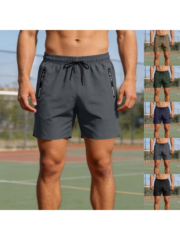 Men's Quick Dry Swim Trunks, Shorts, Swimwear, Swim Trunks with Elastic Waist, Zippered Pockets, Lightweight & Breathable Mesh Lined, for Beach Vacation, Pool, Sports, | JASKFLY,Gray 5XL