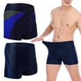 thumbnail image 1 of Men's Quick Dry Swim Trunks Solid Swimsuit Sports Shorts with Mesh Lining, Dark Blue, L, 1 of 8