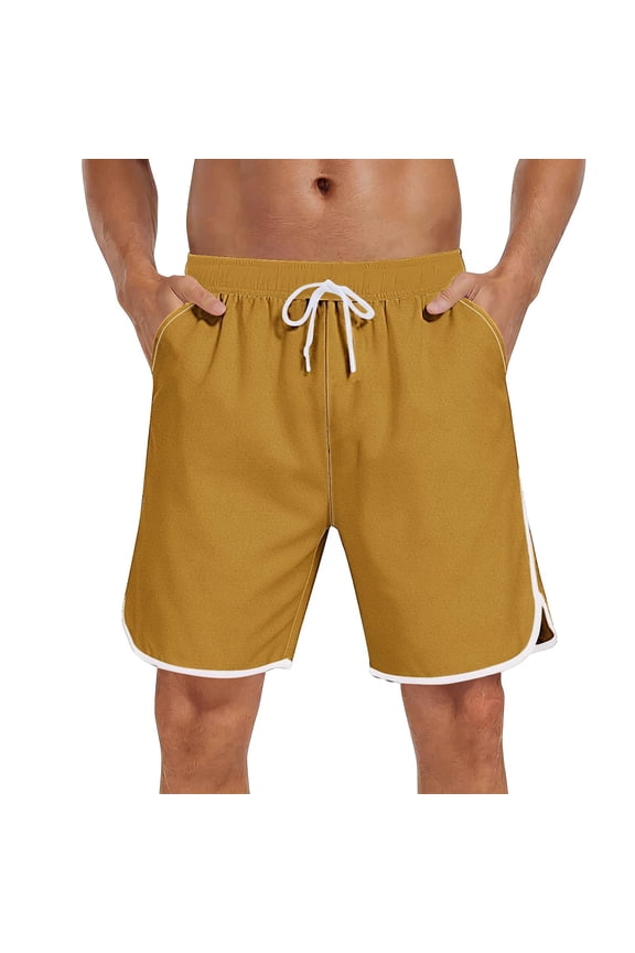 Men's Quick Dry Swimming Trunks Casual Beach Pool Workout Shorts Fitness Hiking Stretch Quick Dry Shorts with Pockets