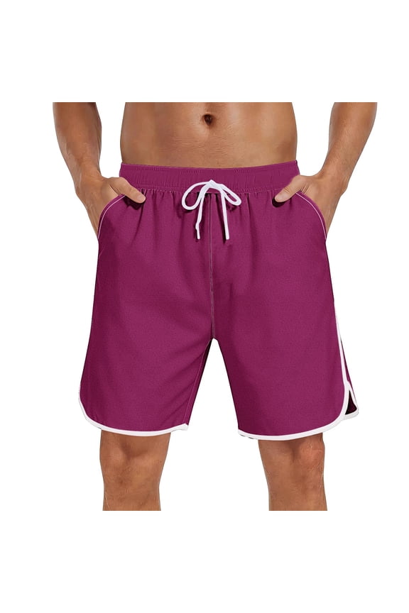 Men's Quick Dry Swimming Trunks Casual Beach Pool Workout Shorts Fitness Hiking Stretch Quick Dry Shorts with Pockets