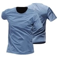 thumbnail image 1 of Men's Quick Dry T-Shirt Ice Silk Athletic Top, Short Sleeve Crewneck Solid Color Casual Tee, Moisture Wicking Breathable Summer Shirt For Gym Workout Daily | Zenithor,Black L, 1 of 6