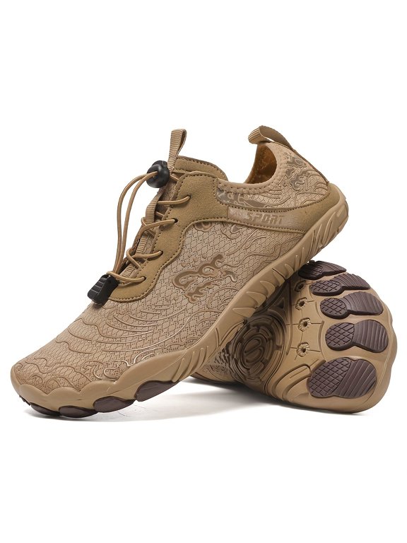 Men's Quick Dry Water Shoes Barefoot Swim Sneakers with Adjustable Elastic Lace, Lightweight Breathable Non Slip Aqua Shoes for Beach Hiking Kayaking Pool Walking and Fitness Training