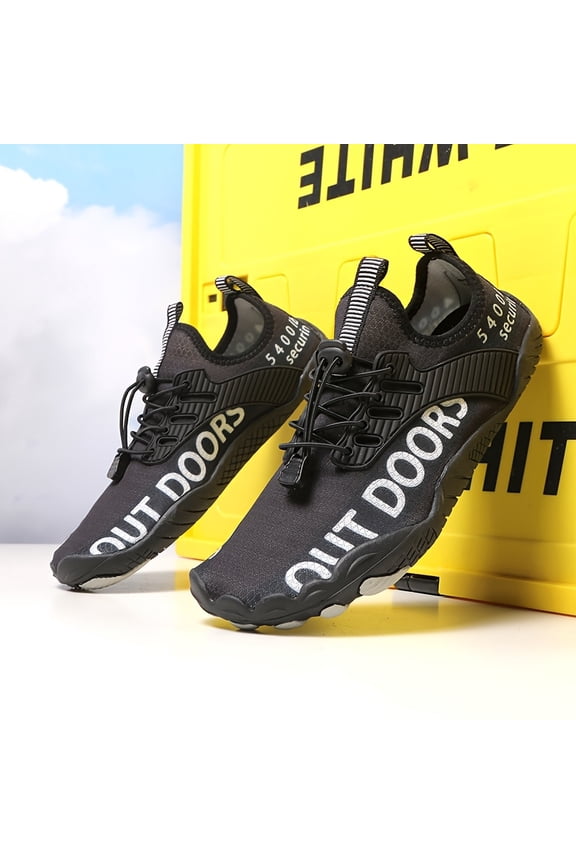Men's Quick-Dry Water Shoes with Wide Toe Design, Lightweight Slip-Resistant Barefoot Sneakers for Beach, Fishing, Hiking, Swimming, and Outdoor Adventures
