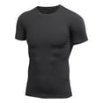 thumbnail image 1 of Men's Quick Dry Workout Gym Short Sleeve T Shirt Moisture Wicking Active Athletic Performance Running Shirts Size 2XL Black, 1 of 9