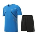 thumbnail image 1 of Men's Quick Dry Workout Set - Athletic Crew Neck T-Shirt & Gym Shorts - Moisture Wicking Running & Training Outfit - Lightweight Fitness Apparel, 1 of 10