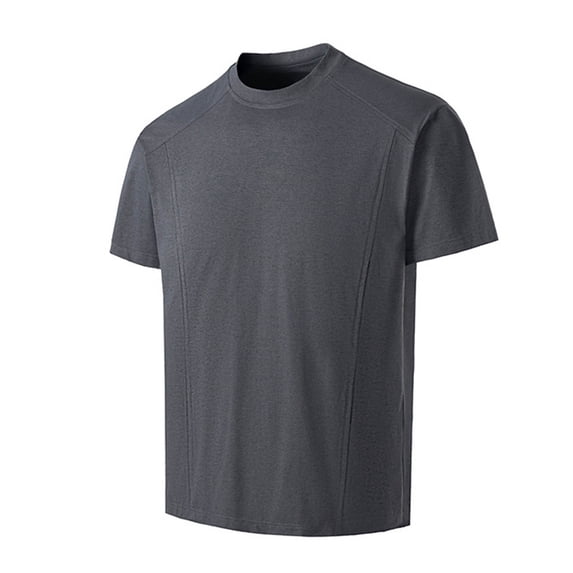 Men's Quick Dry Workout Shirts Moisture Wicking Short Sleeve Athletic Running Gym Active T Shirts Big and Tall Size M-5XL Dark Gray