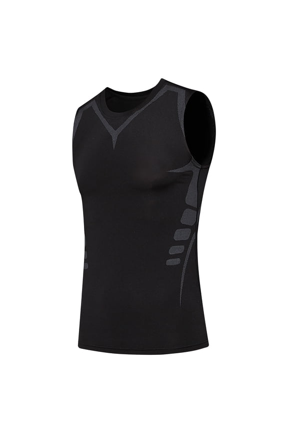 Men's Quick Dry Workout Tank Tops Sleeveless Compression Sports Vests Bodybuilding Fitness Gym Muscle Tee Shirts