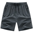 thumbnail image 1 of Men's Quick-Dry Zipper Pockets Athletic Shorts, Gray, XLarge, 1 of 3