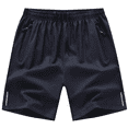 thumbnail image 1 of Men's Quick-Dry Zipper Pockets Athletic Shorts, Navy, XLarge, 1 of 3