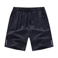 thumbnail image 1 of Men's Petite Fit Quick-Dry Zipper Pockets Athletic Shorts, Navy, XLarge, 1 of 6